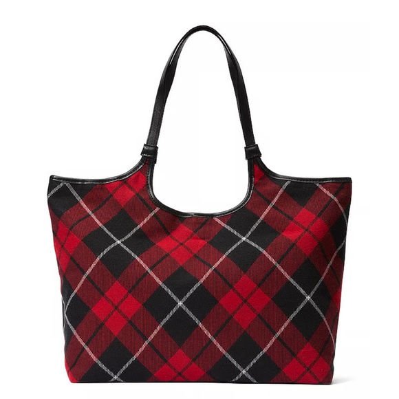 🆕 RESERVED FB 2PC VICTORIA'S SECRET VS PLAID TOTE & COZY BLANKET THROW CHRISTMAS - Picture 4 of 12